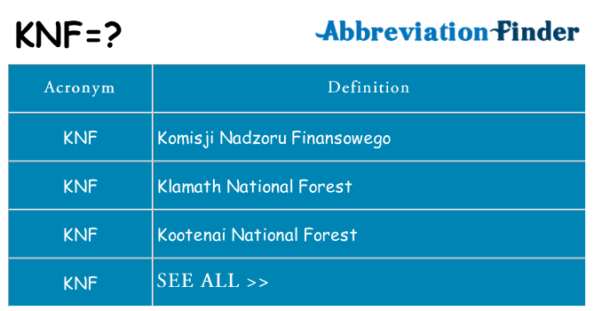 What does knf stand for