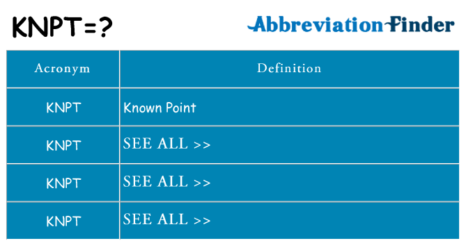 What does knpt stand for