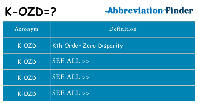 What does k-ozd stand for