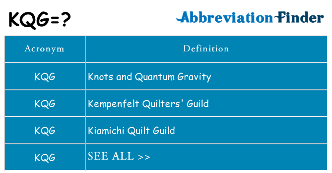 What does kqg stand for