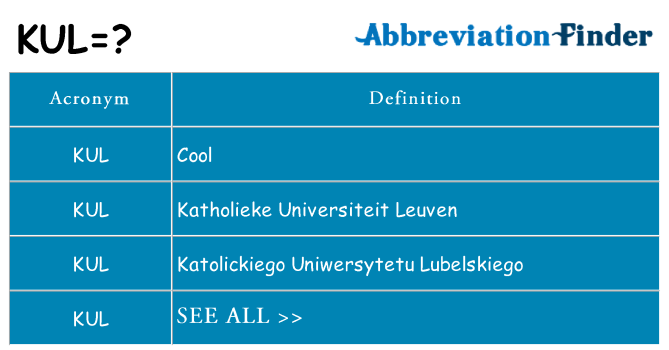 What does kul stand for
