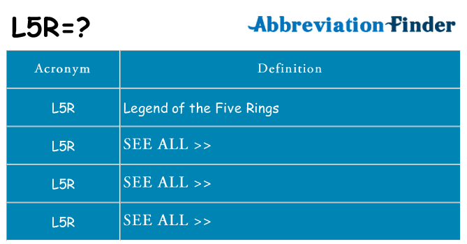 What does l5r stand for