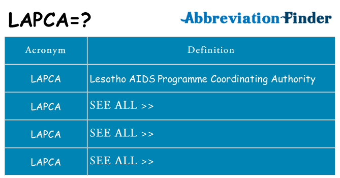 What does lapca stand for