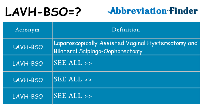 What does lavh-bso stand for