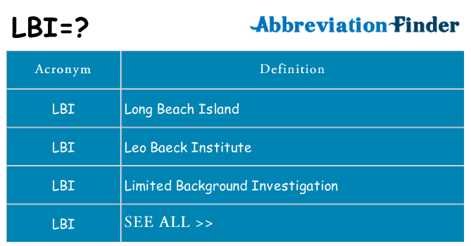 What does lbi stand for