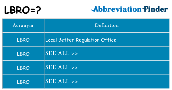 What does lbro stand for