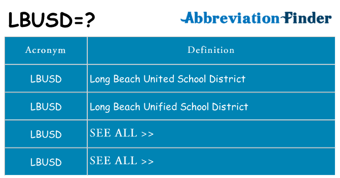 What does lbusd stand for