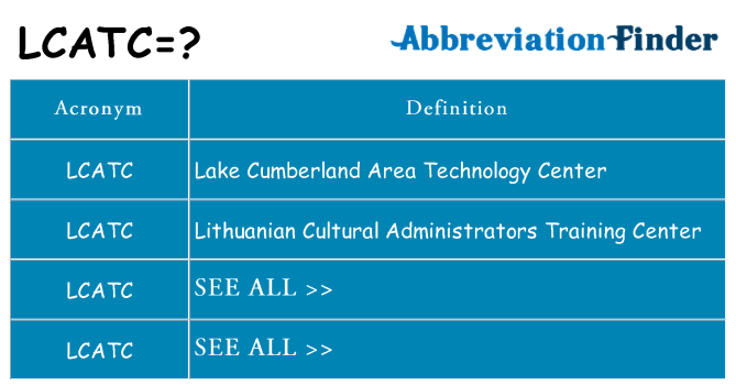 What does lcatc stand for