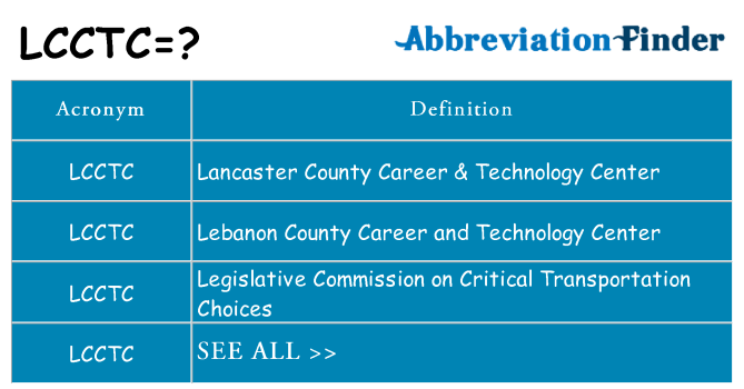 What does lcctc stand for