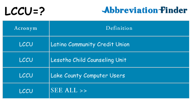What does lccu stand for