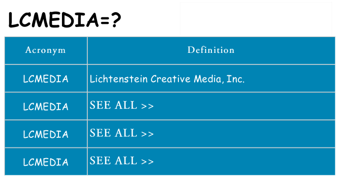 What does lcmedia stand for