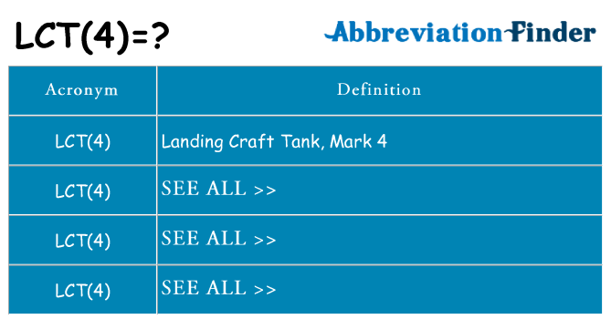 What does lct4 stand for