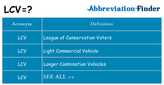 What does lcv stand for