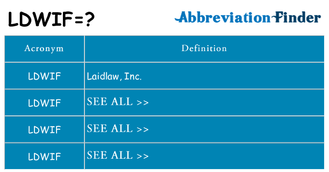 What does ldwif stand for