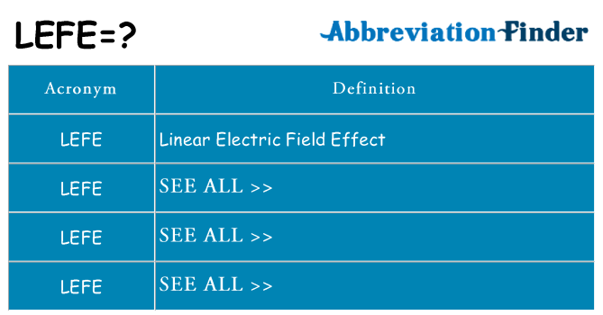 What does lefe stand for