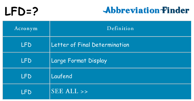 What does lfd stand for