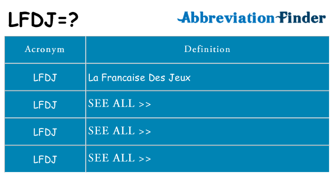 What does lfdj stand for