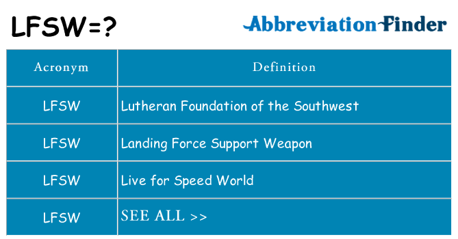 What does lfsw stand for