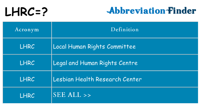 What does lhrc stand for