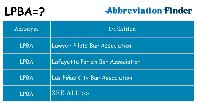 What does lpba stand for
