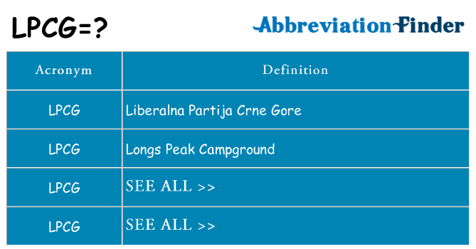 What does lpcg stand for