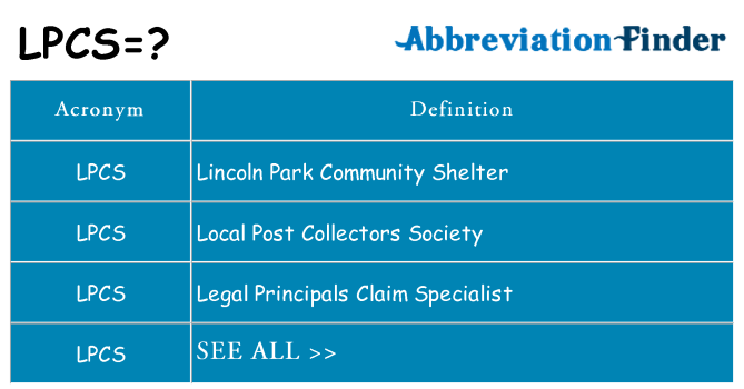 What does lpcs stand for