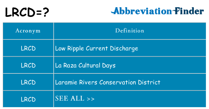 What does lrcd stand for