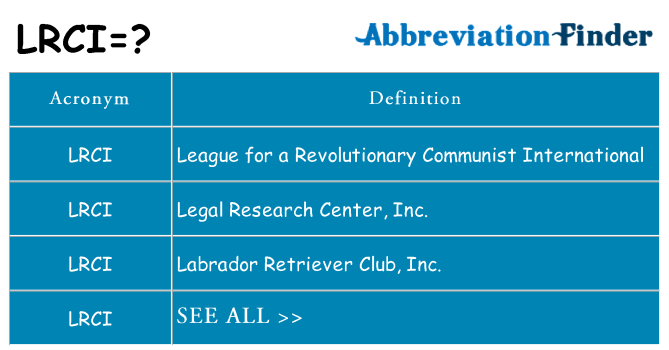 What does lrci stand for