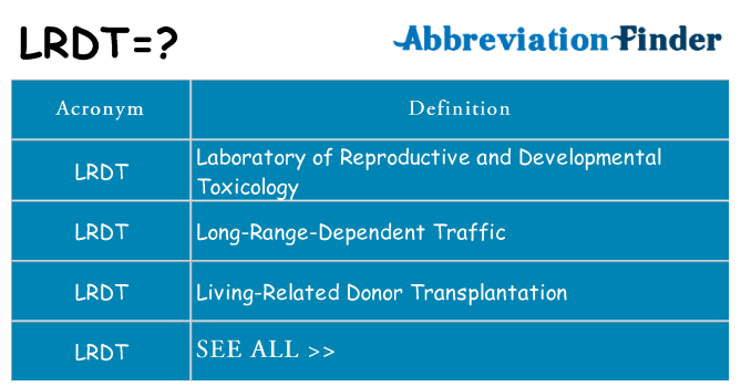 What does lrdt stand for