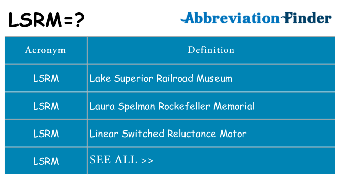 What does lsrm stand for