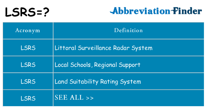 What does lsrs stand for