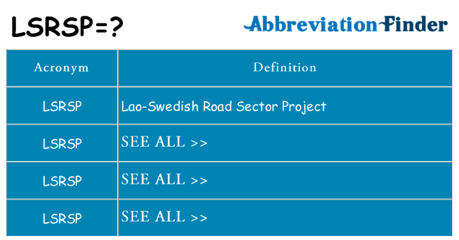 What does lsrsp stand for