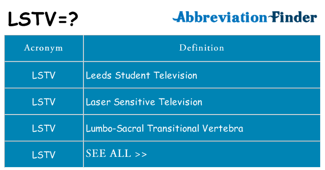 What does lstv stand for