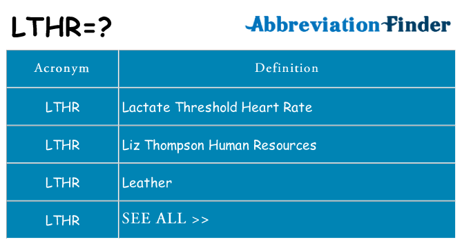 What does lthr stand for
