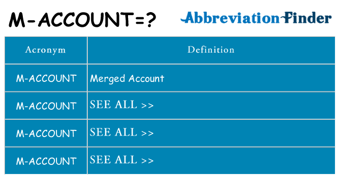 What does m-account stand for