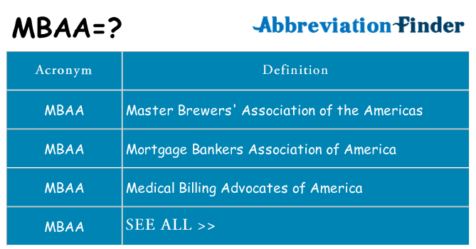 What does mbaa stand for