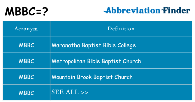 What does mbbc stand for