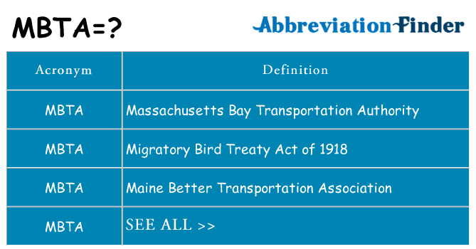 What does mbta stand for