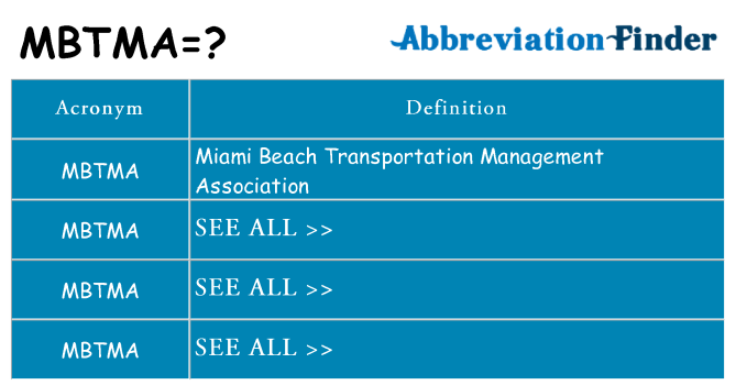 What does mbtma stand for