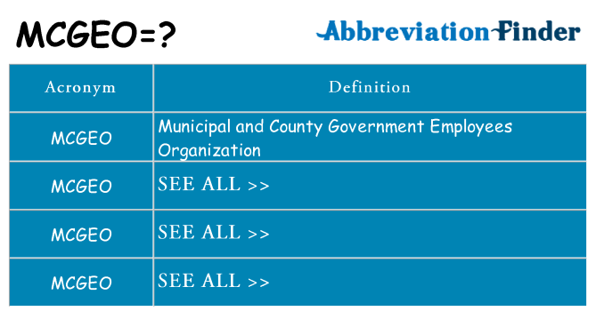 What does mcgeo stand for