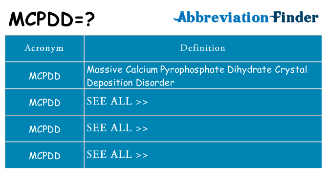 What does mcpdd stand for