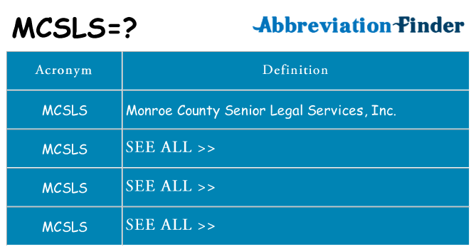 What does mcsls stand for