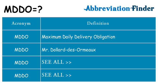 What does mddo stand for