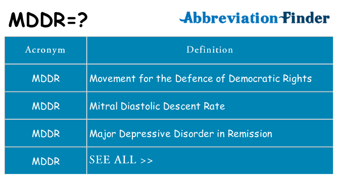 What does mddr stand for