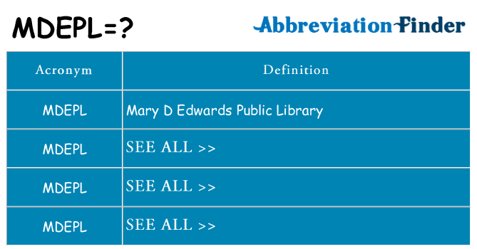 What does mdepl stand for