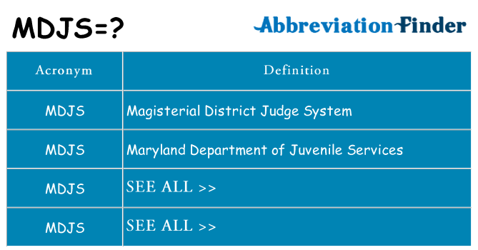 What does mdjs stand for