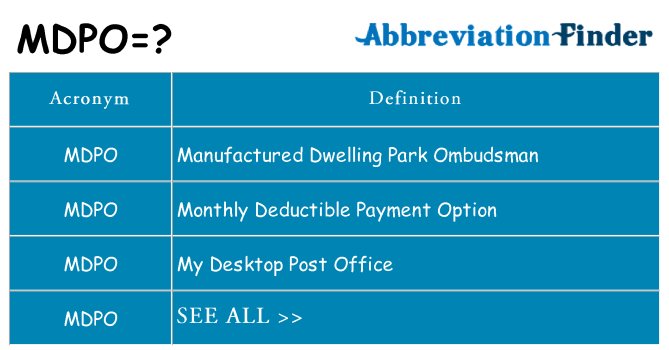 What does mdpo stand for