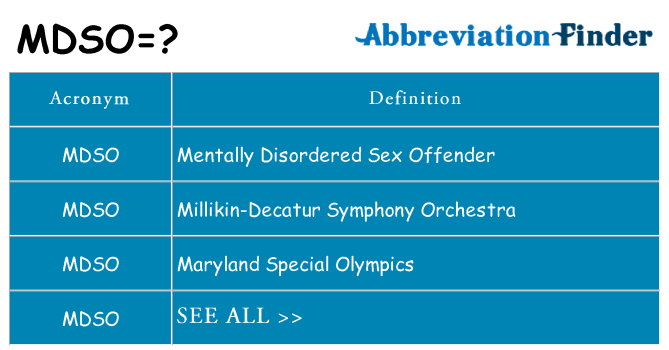 What does mdso stand for