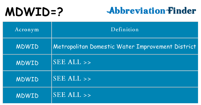 What does mdwid stand for