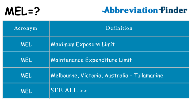 What does mel stand for